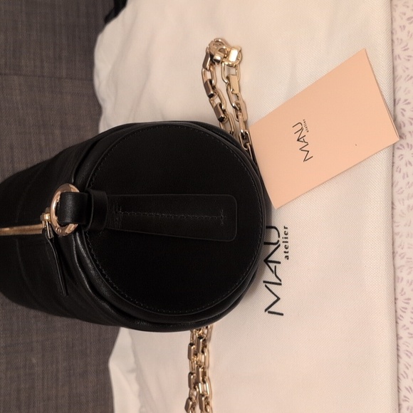 Manu atelier Cylinder Black Leather Shoulder Bag - Picture 3 of 5